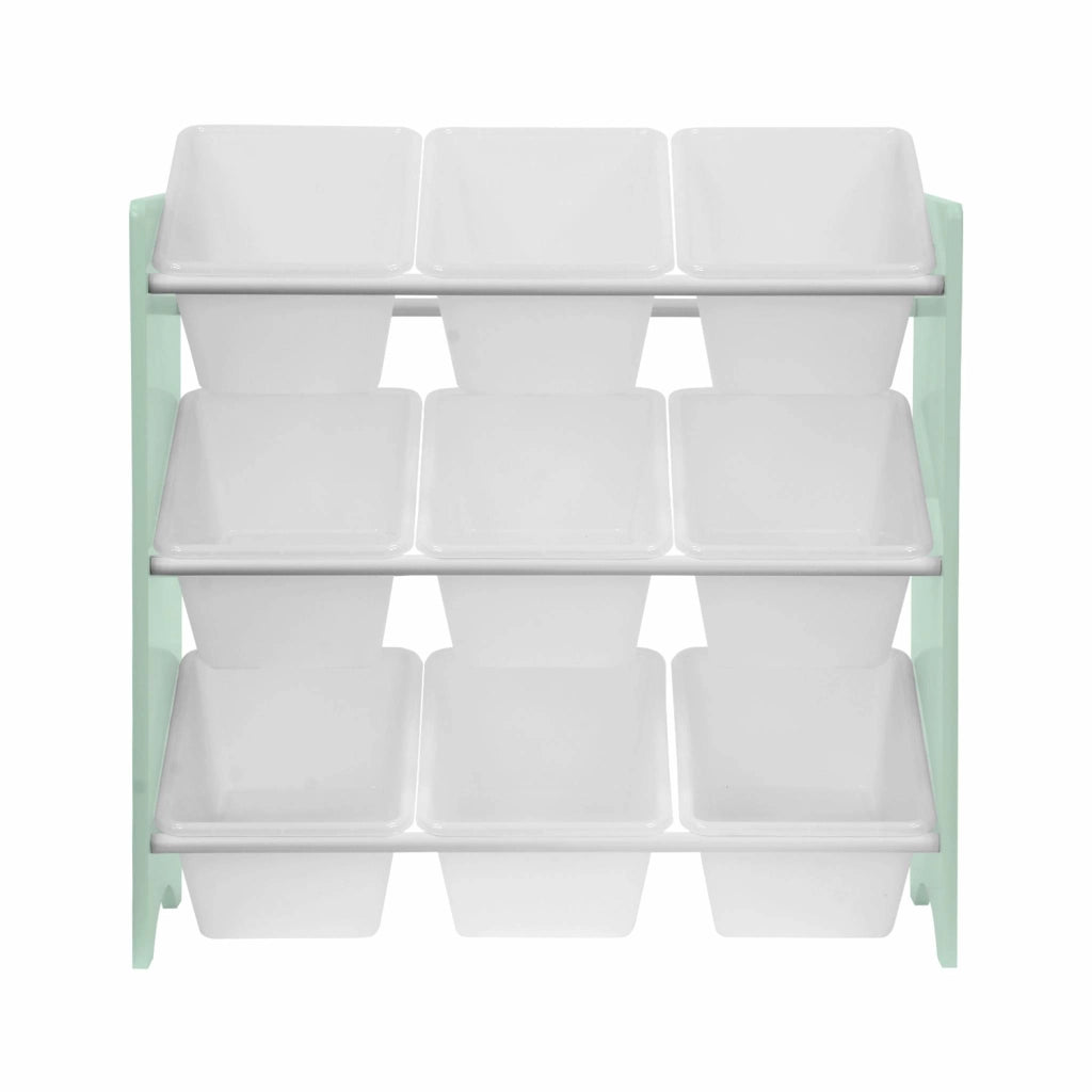 Contenitore per giocattoli con 9 scomparti, verde celadon