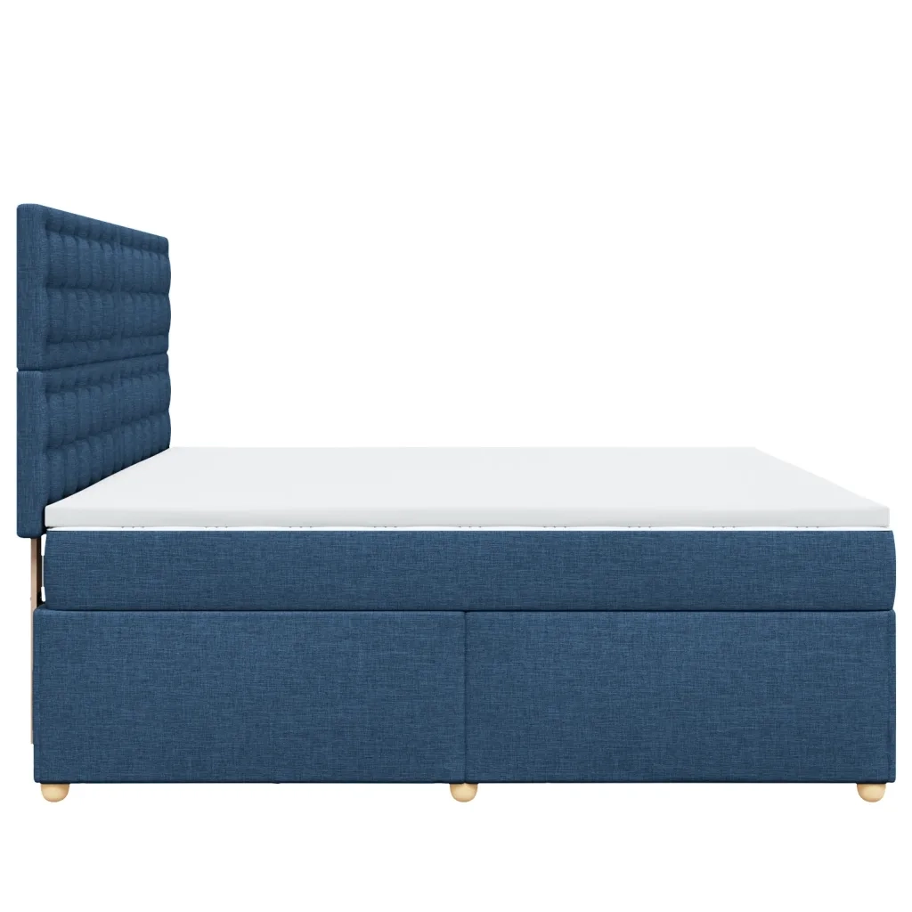 Giroletto a Molle con Materasso Blu 180x200 cm in Tessuto