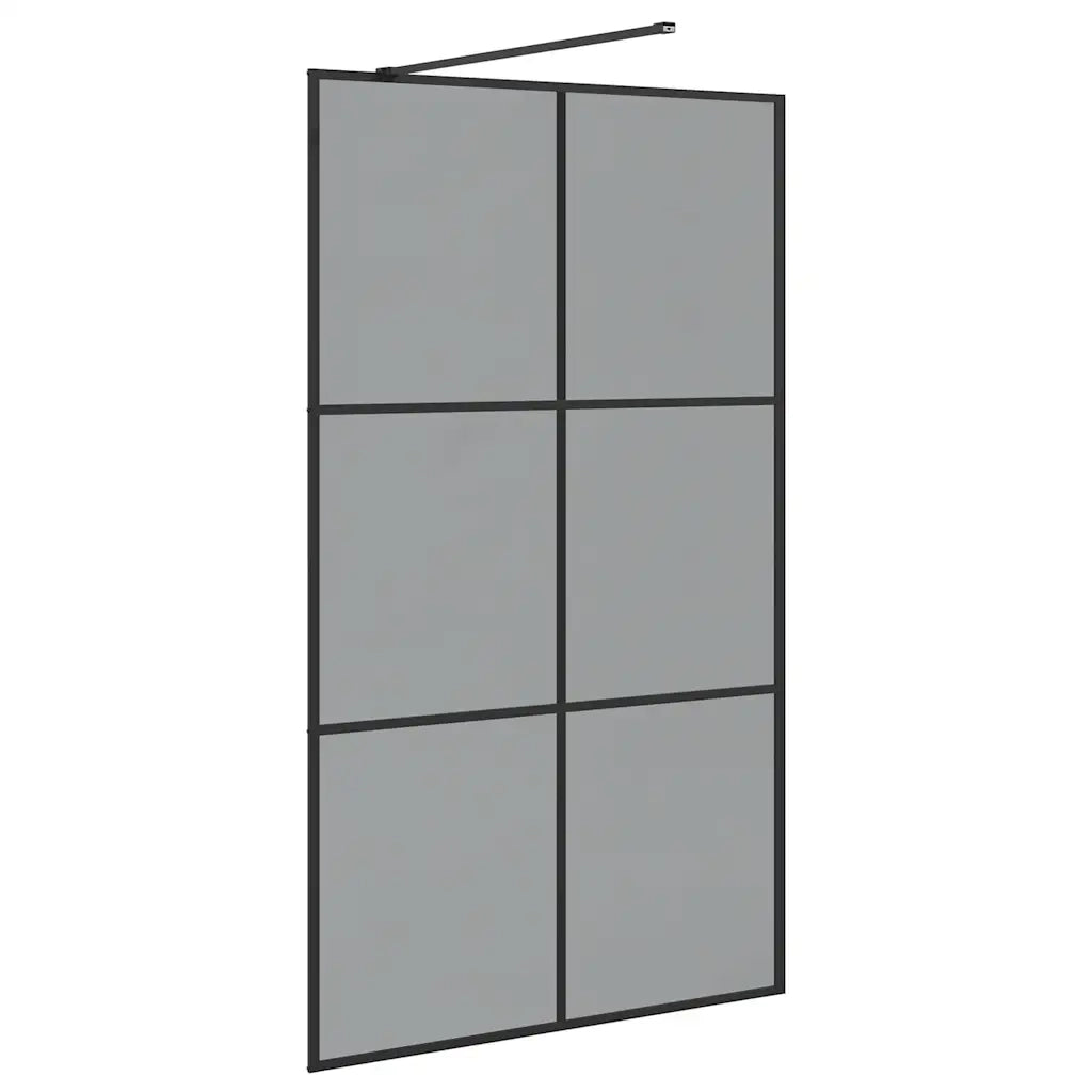 Parete Doccia Walk-in Nero 115 x 195 cm vetro temperato