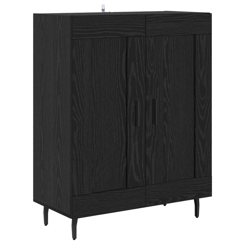 Credenza-Buffet-Armadio da cucina Rovere nero 69,5 x 34 x 180 cm 619643