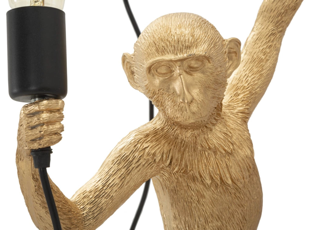 Lampada da Muro Monkey Oro 32x32x64 cm in Resina Oro