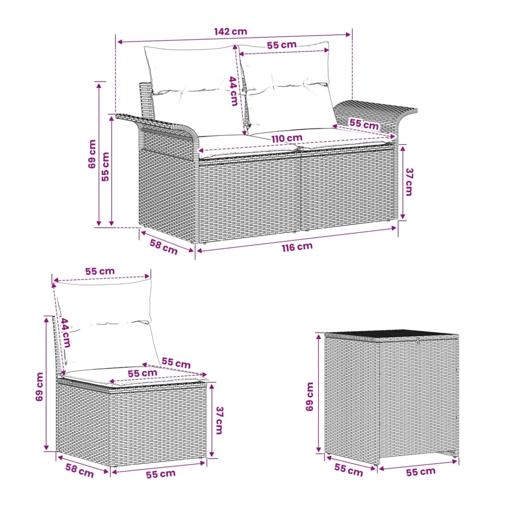 Set di divani 5 pz Grigio e Grigio Scuro 3447738