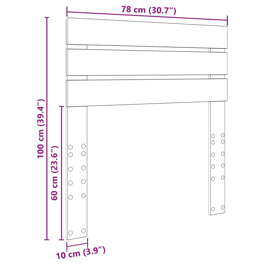 Testiera Grigio Sonoma Legno ingegnerizzato 888250