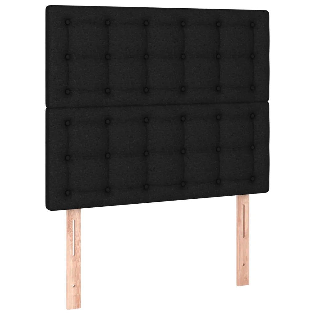Testiera | Testata Nera 80x5x118/128 cm Tessuto