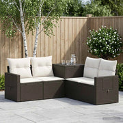 Set di divani 5 pz Nero e Bianco Crema 3447869