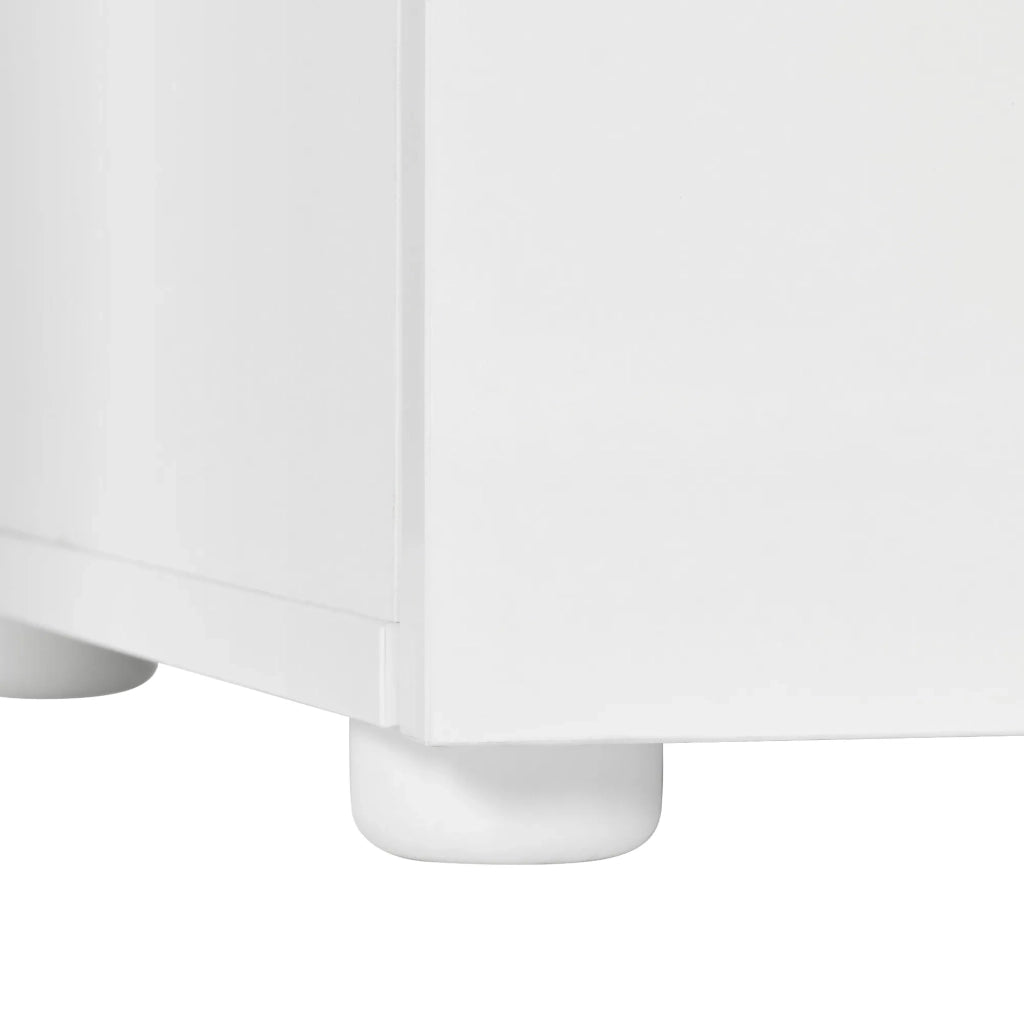 Comò e Sideboard con LED, Mobile Soggiorno Bianco Lucido, Credenza TV, Highboard Multiuso per Sala da Pranzo