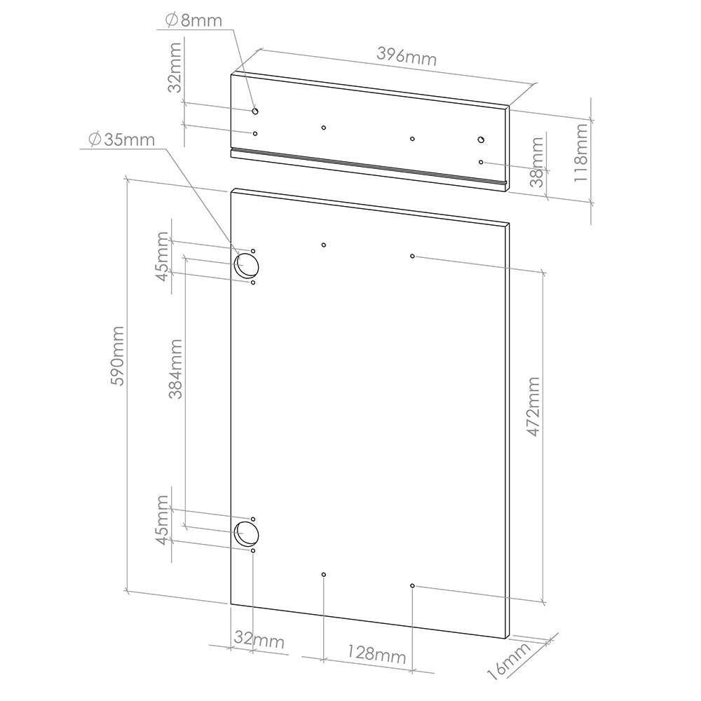 Vicco Frontale cucina Antracite casa di campagna 39.6 x 70.8 cm frontale del mobile per mobile base con cassetti