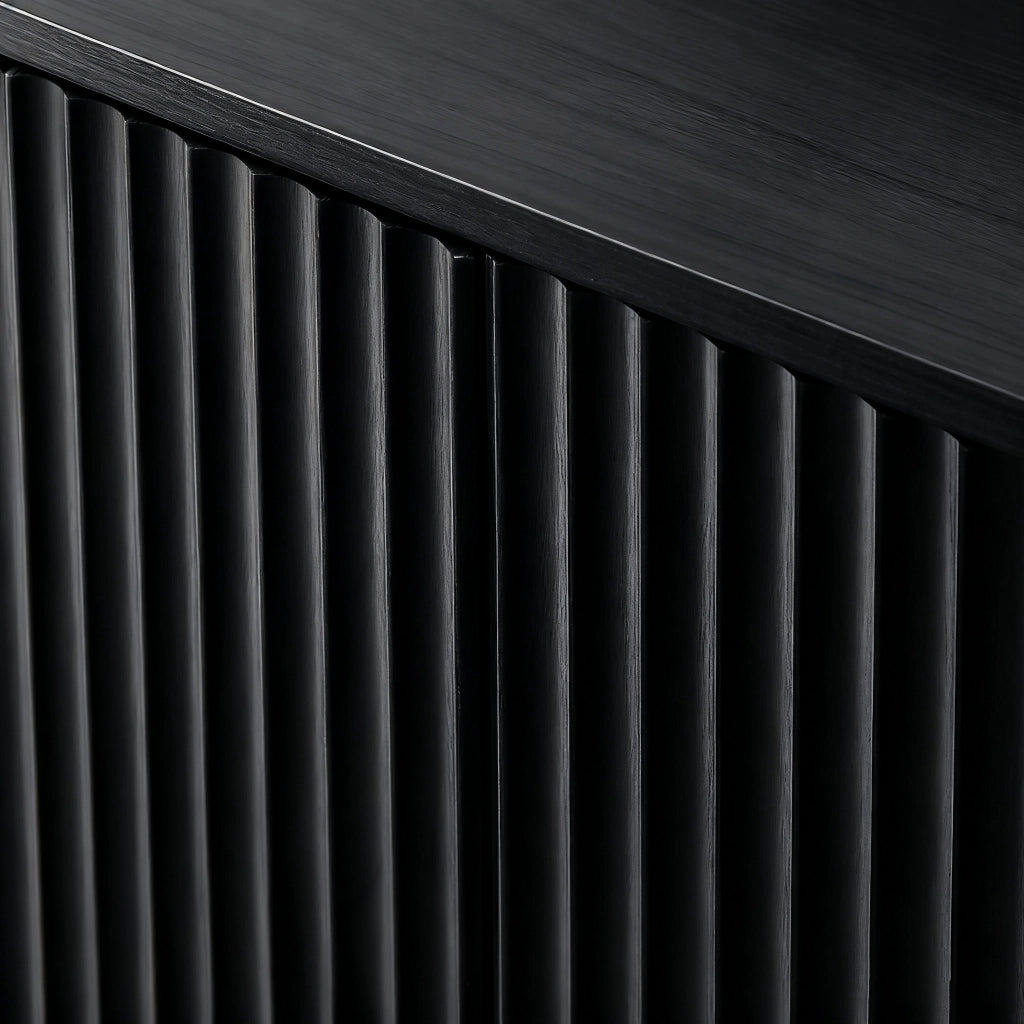 Credenza 170x40x70;5 cm con 6 ante; mobile TV e contenitore multifunzione in MDF nero