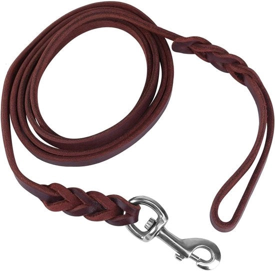 Cintura per cani 1,5 metro - Barriera stradale - Cinturino per cani - Pelle di vitello - Cinturino in pelle - Materiale duraturo