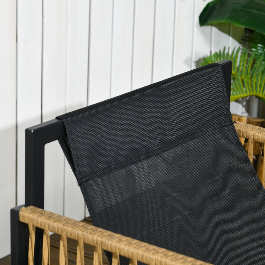 Set da giardino 4 pezzi con cuscini in polyrattan grigio scuro