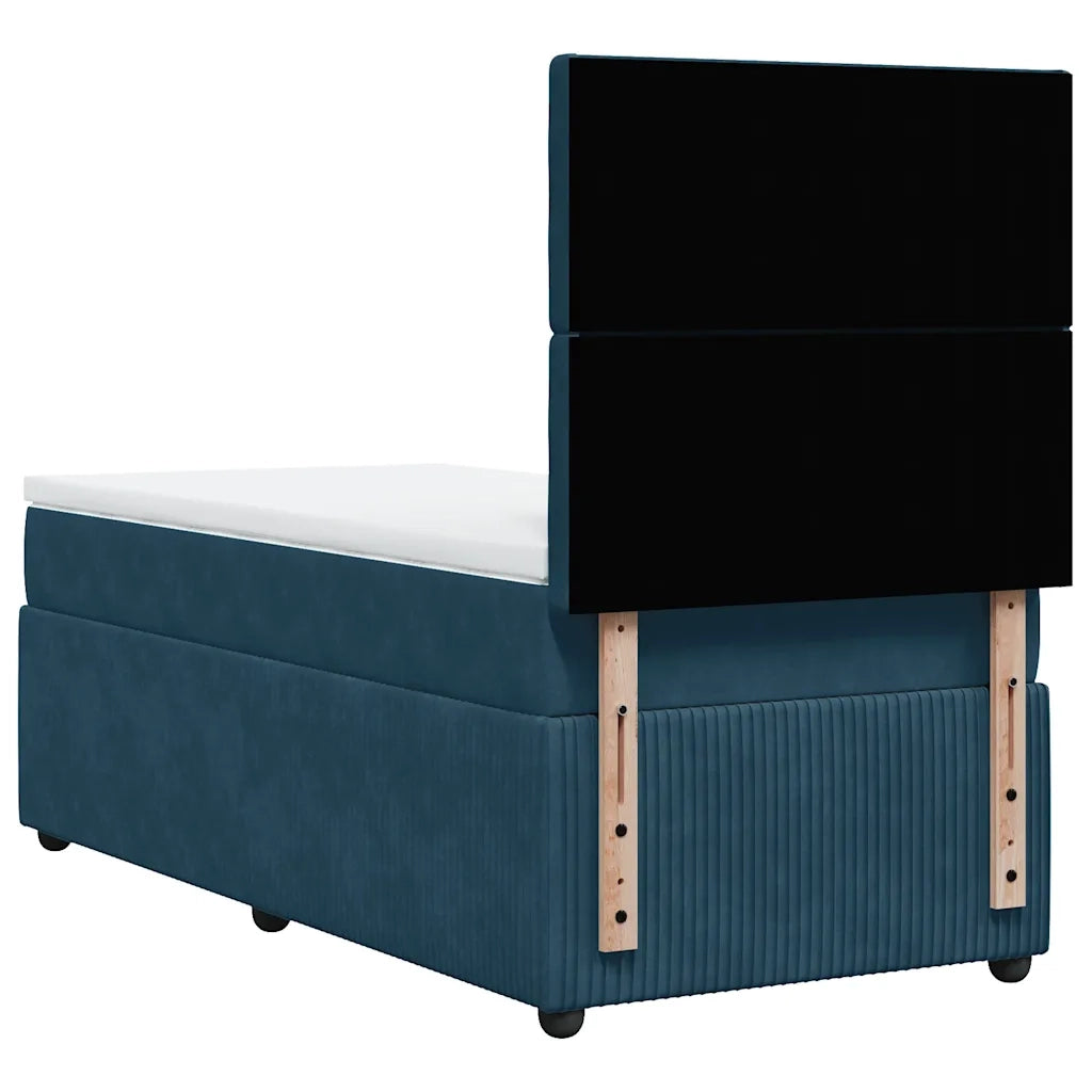 Giroletto a Molle con Materasso Blu Scuro 80x200 cm in Velluto 3292206