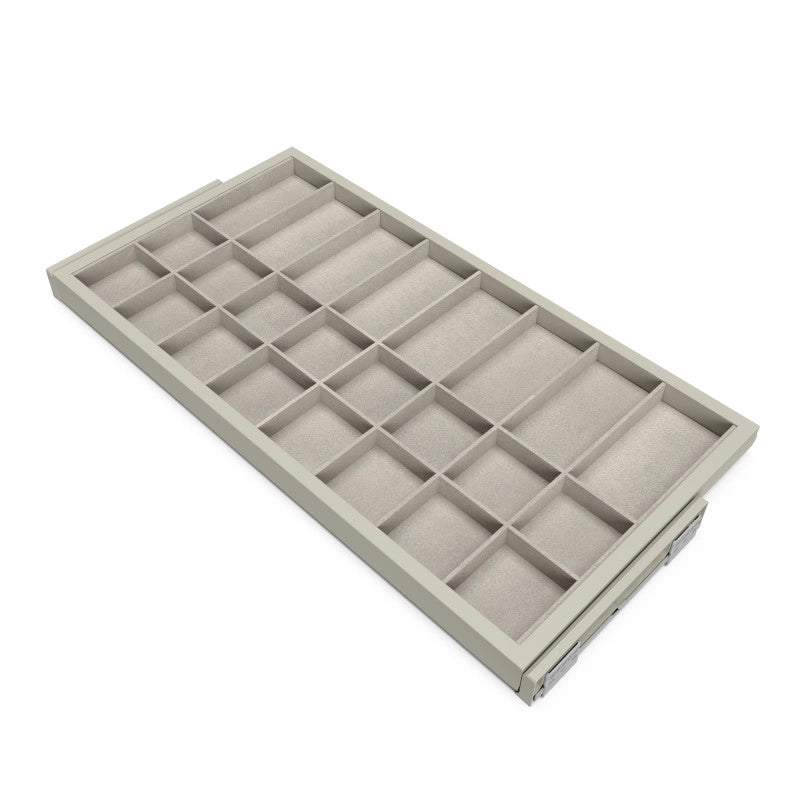 Kit di cassetto organizzatore e telaio a scorrimento con chiusura ammortizzata per armadio, regolabili, modulo 900 mm,..