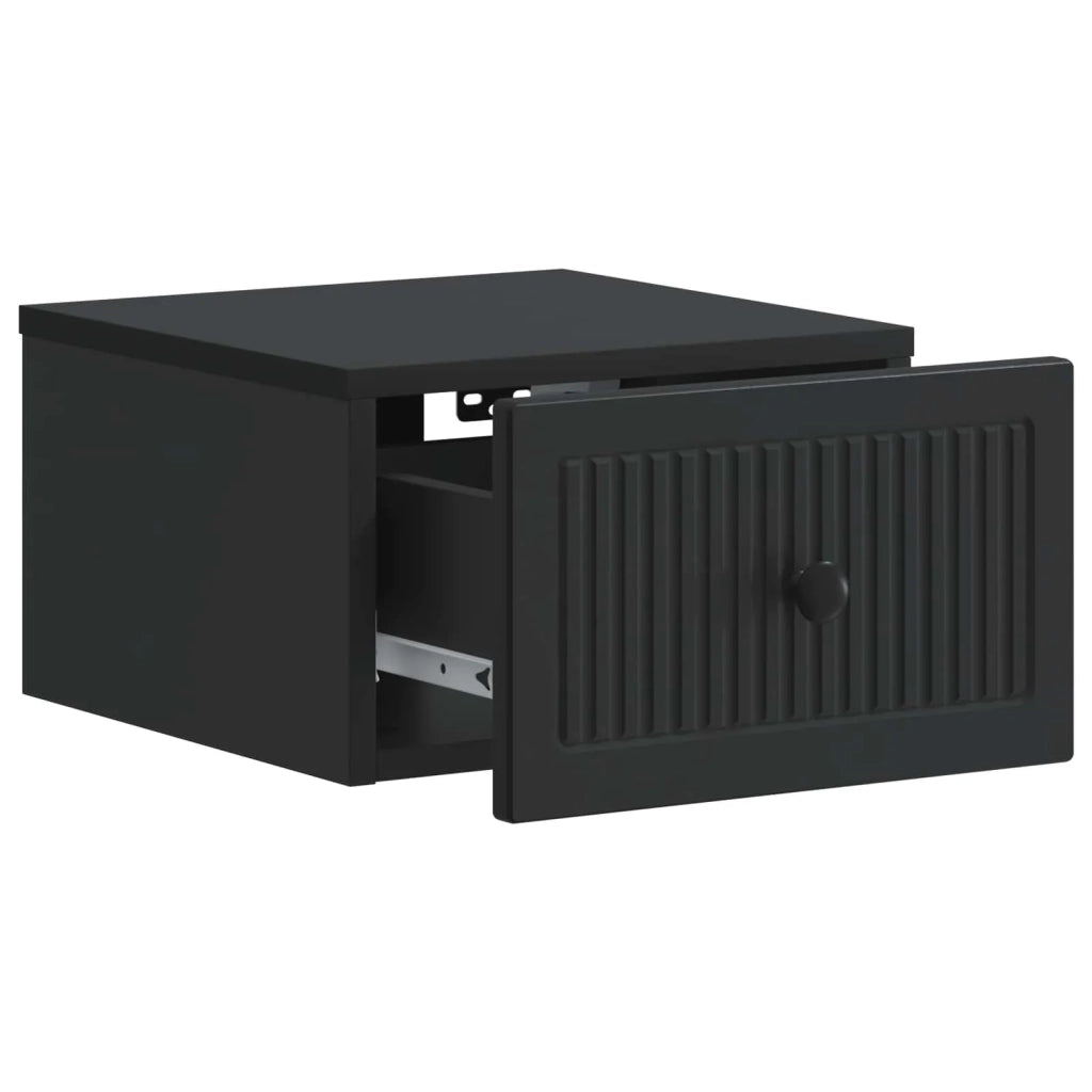 Mobiletto da notte a muro 2 pz Nero 33 x 34,5 x 20 cm 897918