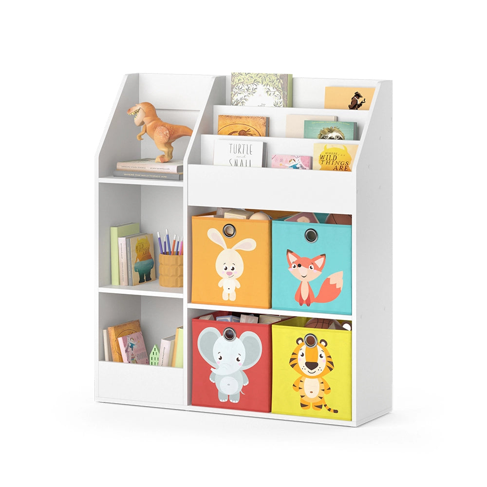 Vicco Libreria bambini Bianco 100.4 x 114.2 cm con 4 scatole pieghevoli (colorate)
