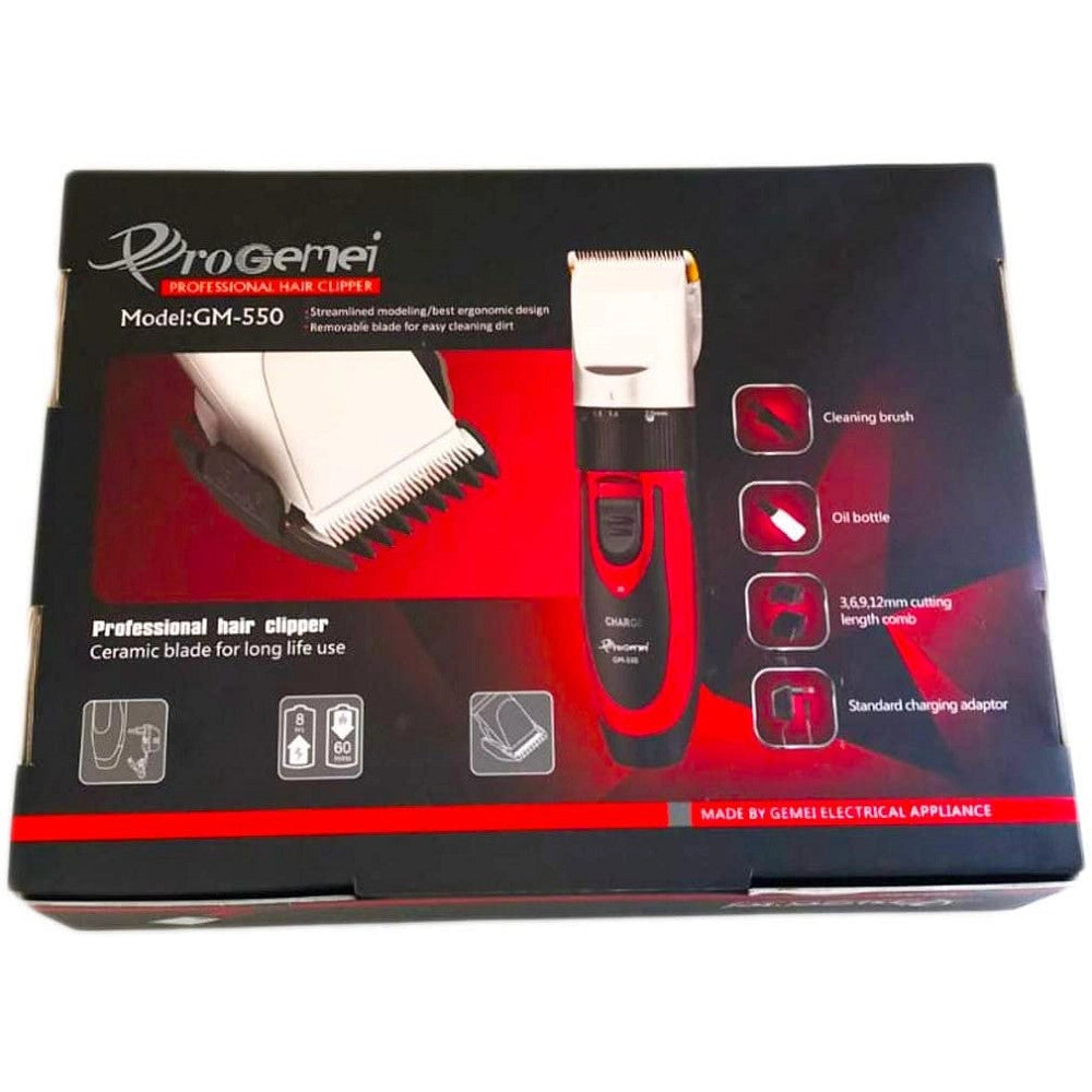 Trade Shop - Tagliacapelli Professionale Rasoio Elettrico Doppia Batteria Ricaricabile Gm-550 -