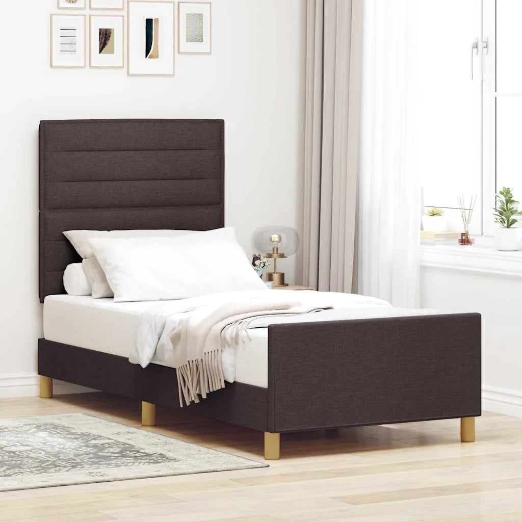 Struttura del letto Marrone scuro 80 x 200 cm Tessuto