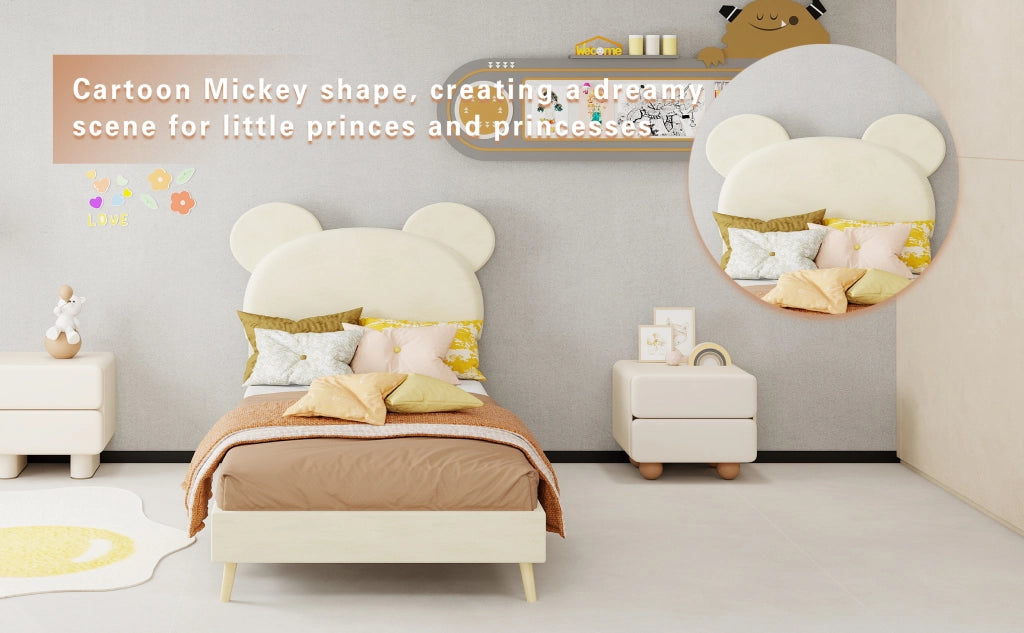 Letto contenitore 90 × 200 cm con testiera imbottita a forma di cartone beige e vano con sollevamento pneumatico