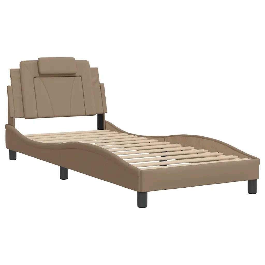 Giroletto Viana senza Materasso Cappuccino 90x190 cm in Similpelle