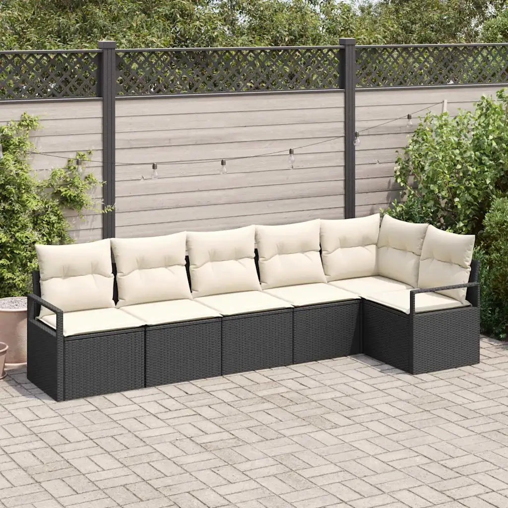 Set di divani 6 pcs Nero polyrattan 3346397