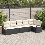 Set di divani 6 pcs Nero polyrattan 3346397