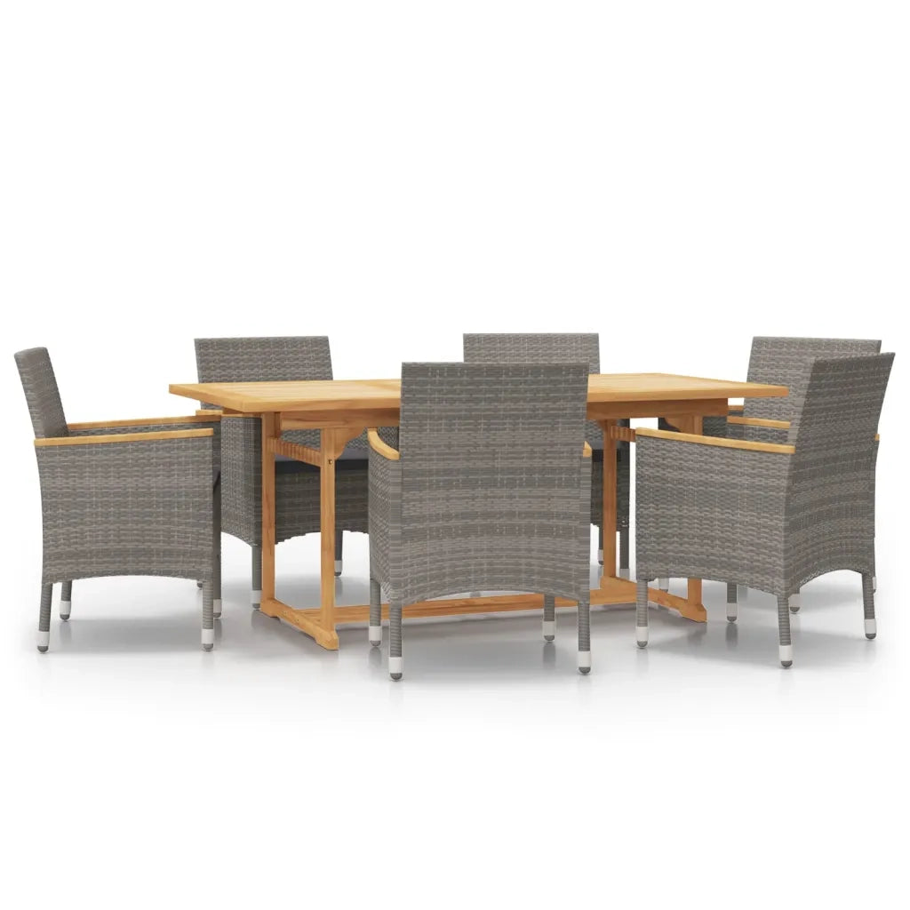 Set da Pranzo per Giardino 7 pz con Cuscini Grigio 3103585
