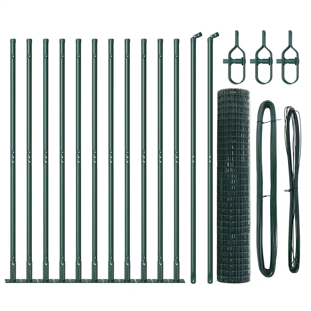 Recinzione da Giardino | Recinzione con Posto Verde 1,2 x 25 m Acciaio e PVC