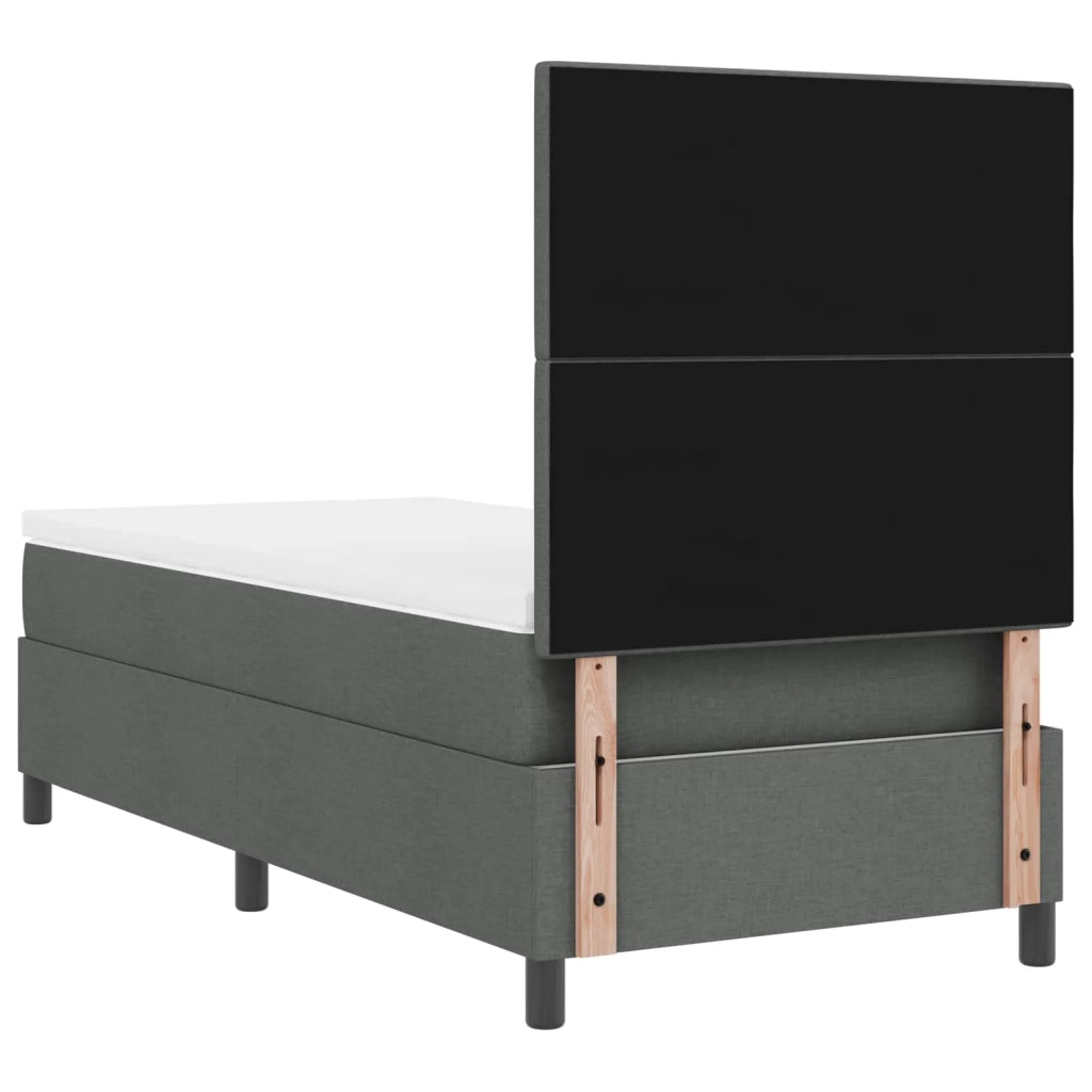 Letto a molle con materasso Grigio scuro 90 x 190 cm Tessuto