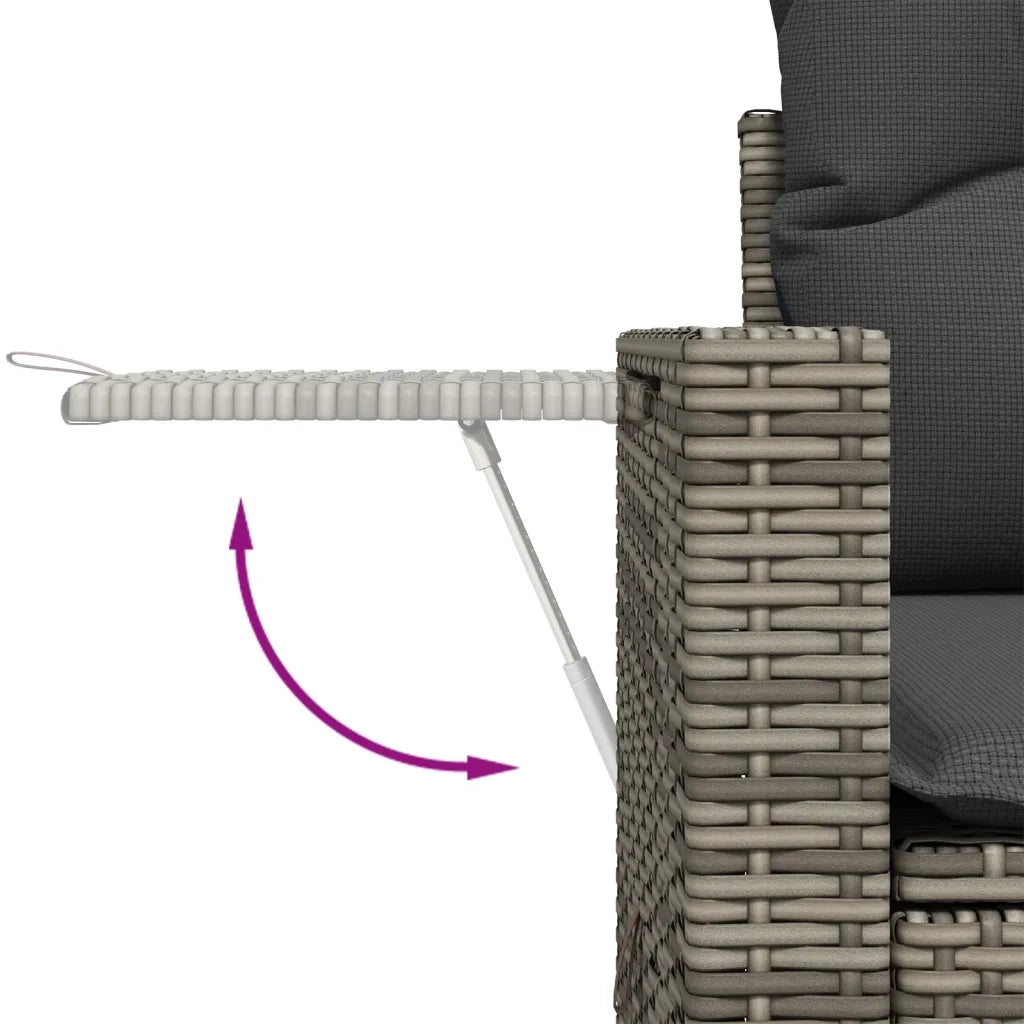 Set Divano da Giardino 5 pz con Cuscini-Sofa da Giardino-Divanetto da esterno Grigio in Polyrattan 507648