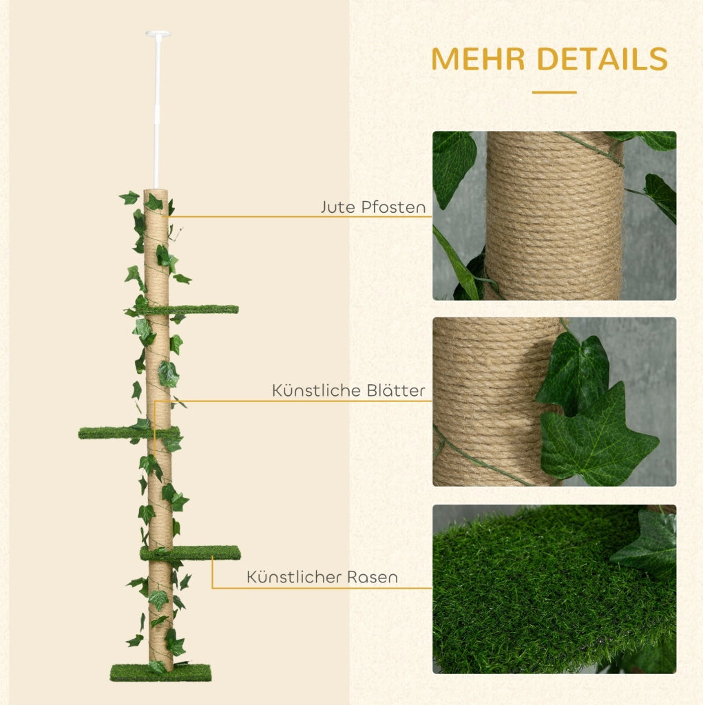Tiragraffi da soffitto regolabile 202-242 cm verde
