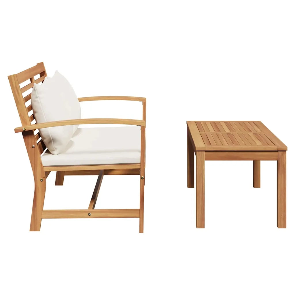 Set Panchina e Tavolo da Giardino con Cuscini 2 Pezzo 42006406