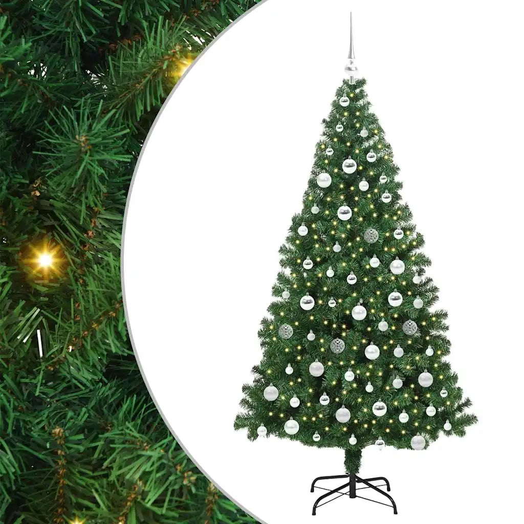 Albero di Natale Artificiale-Albero Natalizio con 300 LED Verde 180 cm 783081