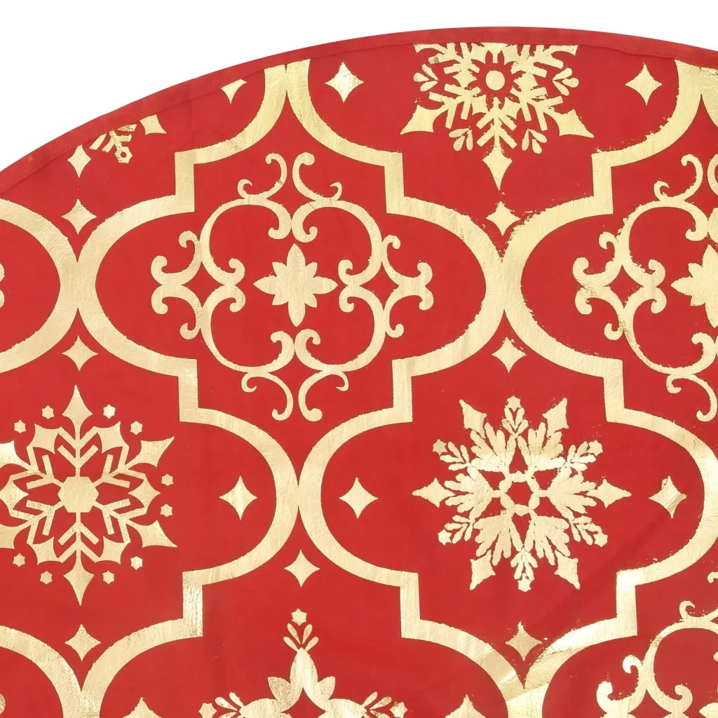 Gonna Albero Natale Raffinata con Calza-Decorazioni natalizie Rosso Tessuto 90 cm