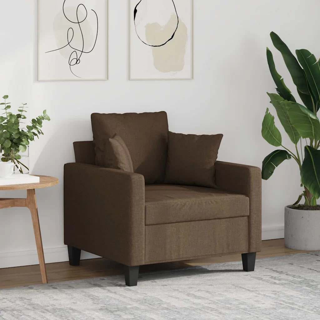 Poltrona | Sedia Relax Marrone 60 cm in Tessuto