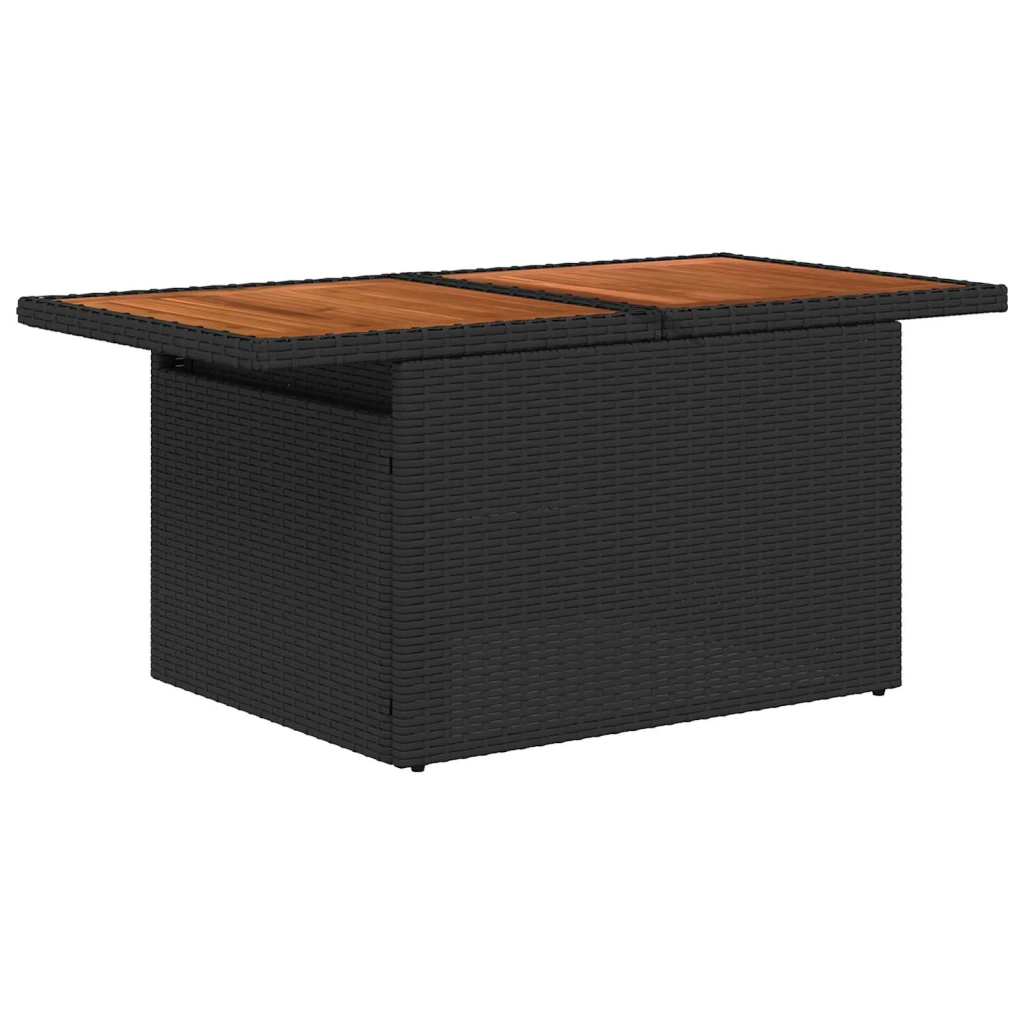 Set Divano da Giardino con archiviazione 7 pcs Nero Poly Rattan