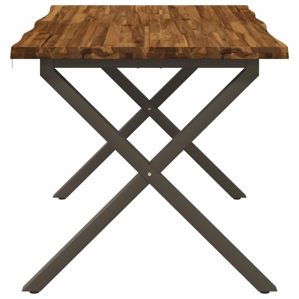 110 x 55 x 75 cm Legno di Acacia Massello Naturale e Caffè 938664