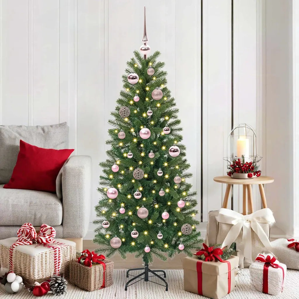 Set di Palle di Natale con 150 LED 61 pz Rosa Plastica CFW4547356