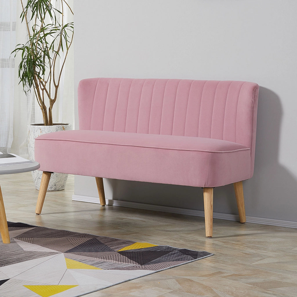Divano 2 posti in tessuto rosa ¨C Minimal ¨C 90x