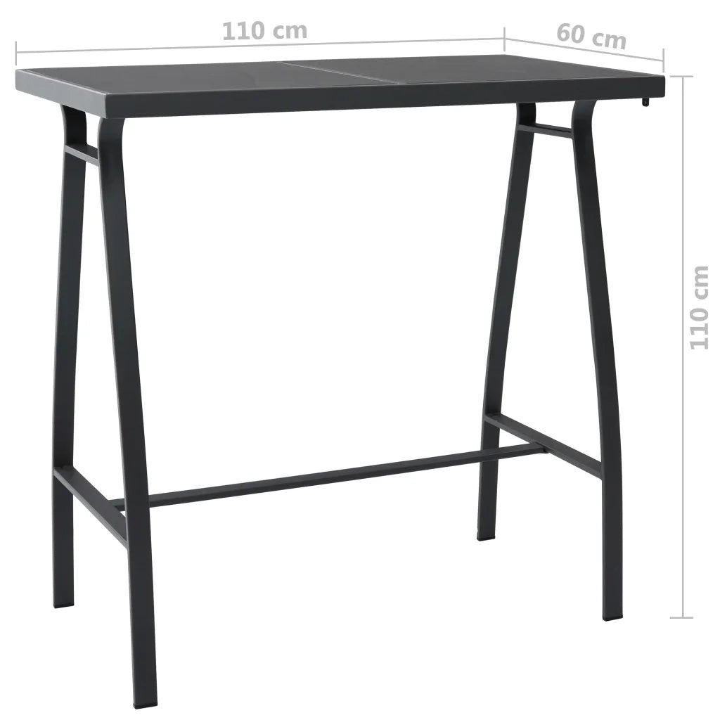Set Bar da Giardino 5 pz Nero e Grigio 3073577
