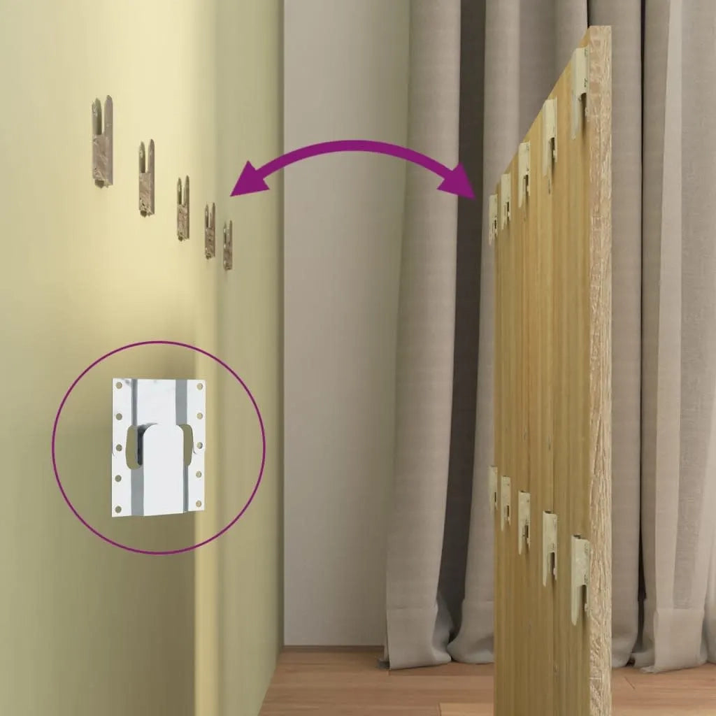 Testiera | Testata Letto con Comodini in Legno Multistrato Rovere Sonoma