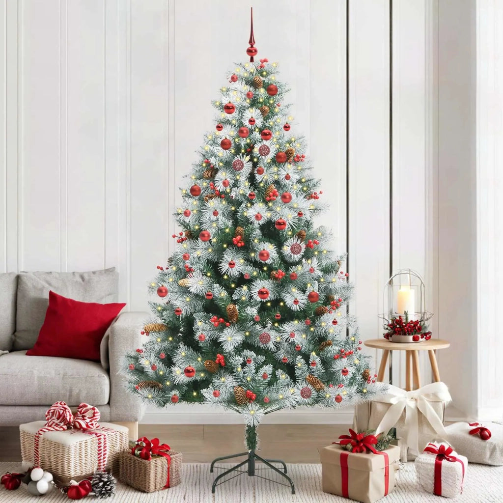 Albero di Natale artificiale Verde e bianco 210 cm 3395188