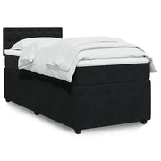 Giroletto a Molle con Materasso-Struttura Letto Nero 80x200 cm in Velluto 746087