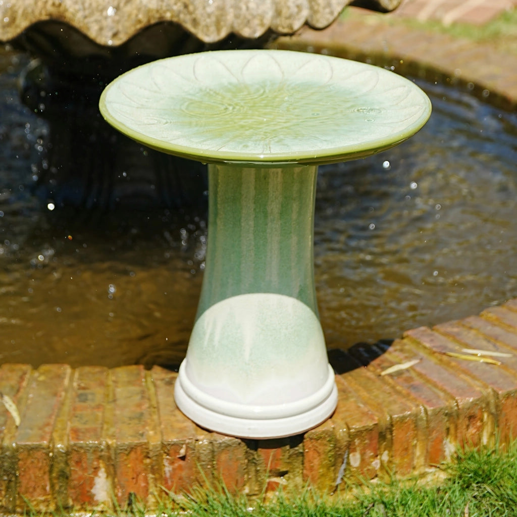 ABBEVERATOIO PER UCCELLI Ø43 cm H 45 cm Ceramica Verde