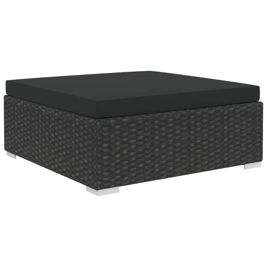 Set Divani da Giardino 10 pz con Cuscini in Polyrattan Nero 48310