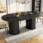 Tavolo allungabile 150-190x80x75 cm telescopico con vano nascosto in MDF nero