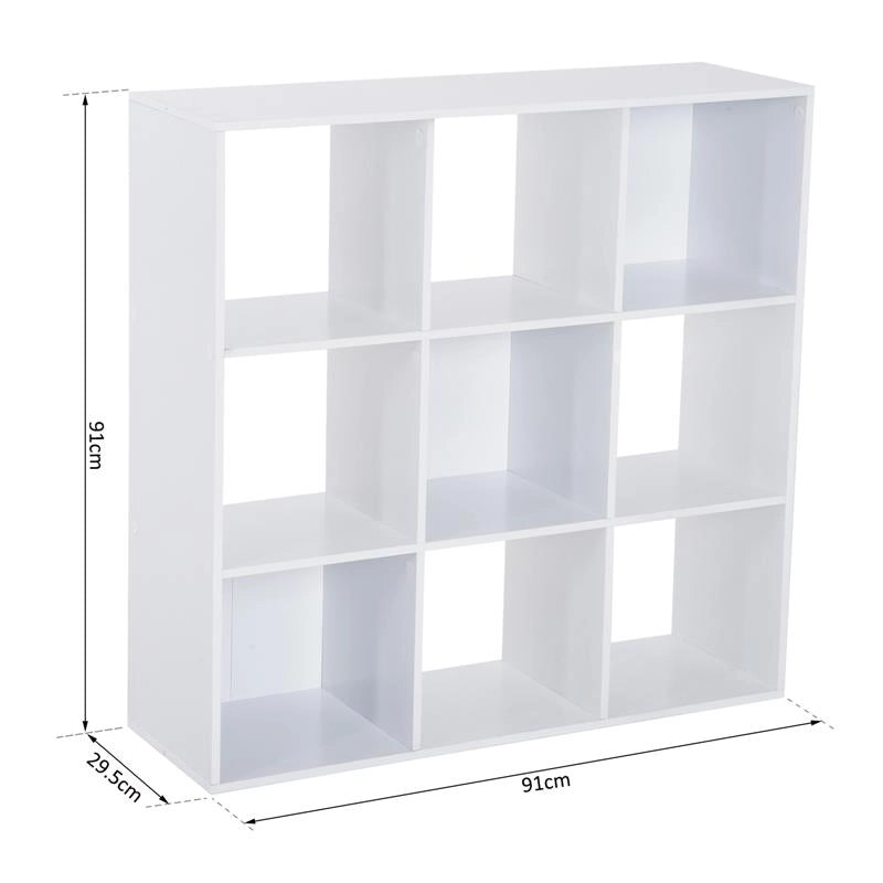 LIBRERIA BIANCA MODERNA 6 SCOMPARTI 91 X 91 X 30 CM