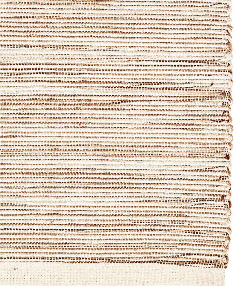 Tappeto NATURAL AVORIO cm.55x140 tinta unita effetto naturale 100% cotone, tappetino bagno stuoia cucina multiuso lavabile in lavatrice