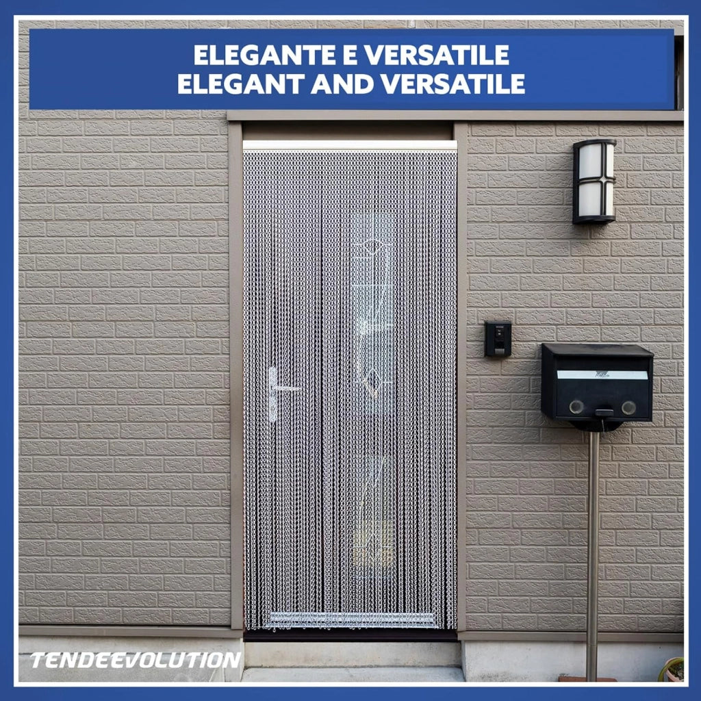 Tenda Catena Antimosche Alluminio Bronzo | Largh. 1,40m x Alt. 2m | Protezione Insetti, Porta, Esterno, Interno, Casa, Ufficio