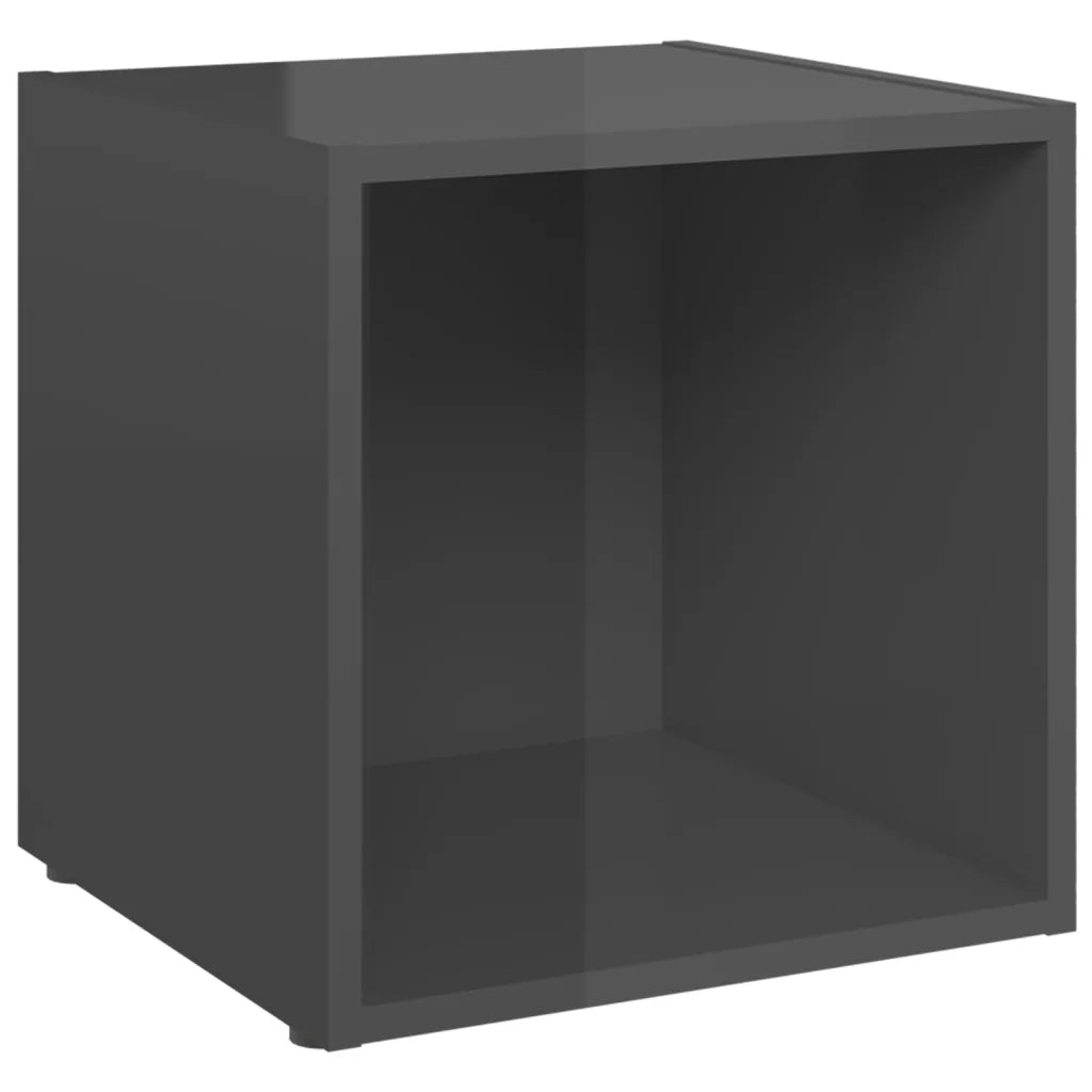 Set Mobili TV 6 pz-Set di 6 Credenza per TV Grigio Lucido in Legno Multistrato