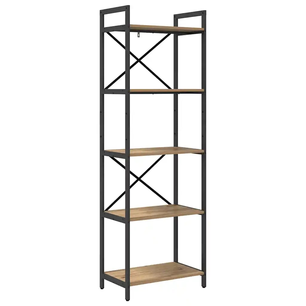 Libreria-Scaffale per Libri-Mobile di Stoccaggio Rovere artigianale 56 x 34 x 171 cm Legno multistrato