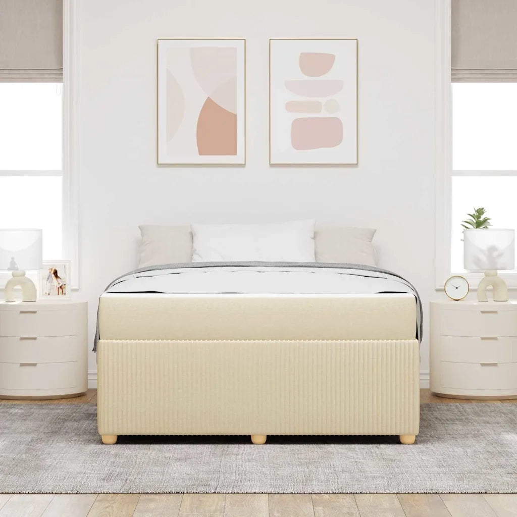 Struttura del letto con materasso-Giroletto Crema 140 x 200 cm Tessuto 925786